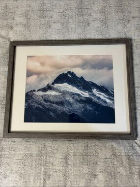 Framed Mountain Photograph Print in Grey Frame, Mount Tantalus BC